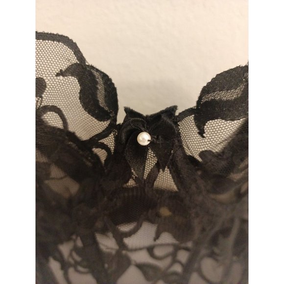 Women's Vintage Victoria's Secret Black Sheer Lace Bustier Corset Top Size 34B - Picture 4 of 11